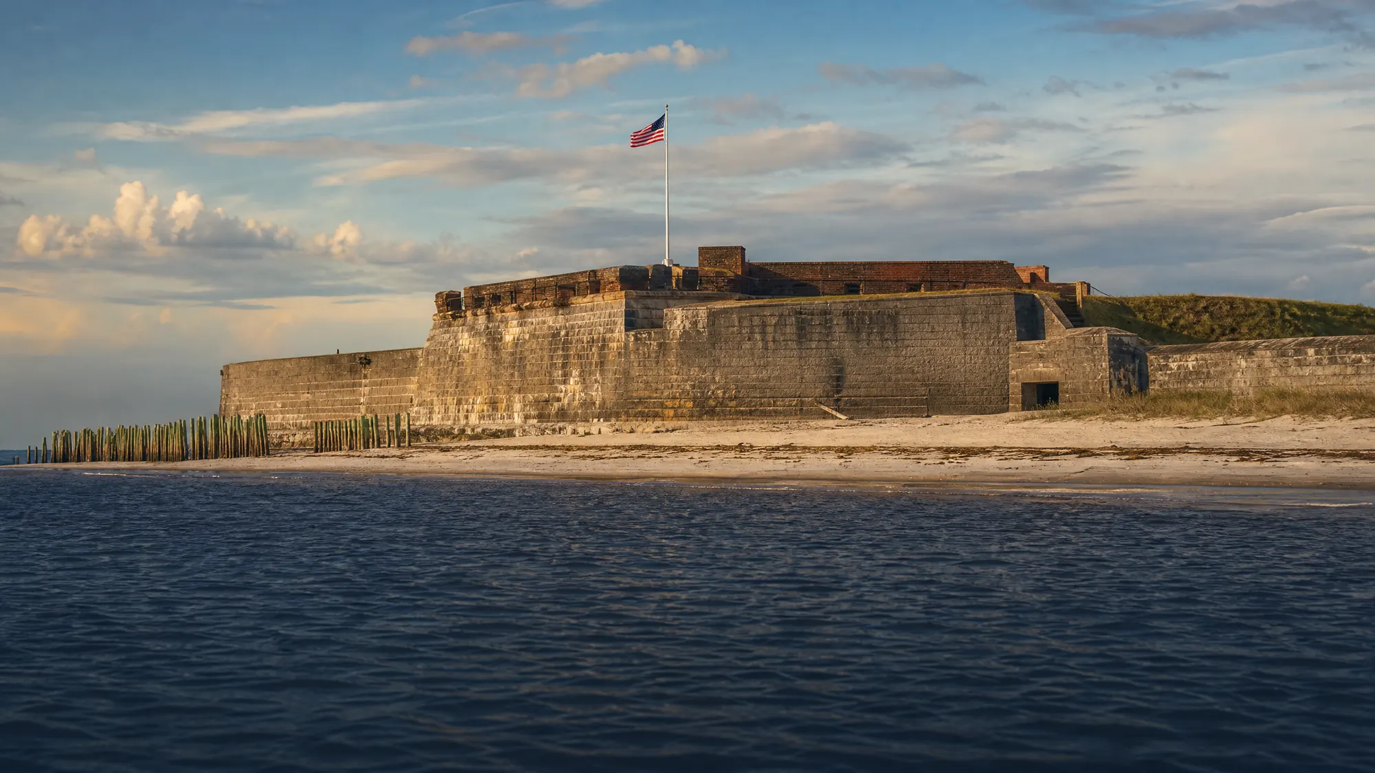 Erkunden Sie 171 Jahre Geschichte der Küstenverteidigung. Fahren Sie nach Sullivan's Island und spazieren Sie durch authentische militärische Strukturen von 1776 bis zum Zweiten Weltkrieg.
